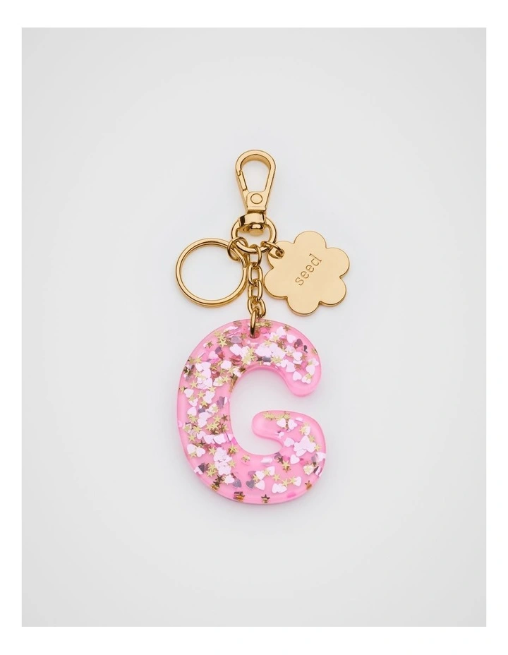 Glitter Initial Bag Charm - G image 1
