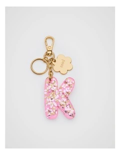 Glitter Initial Bag Charm - K