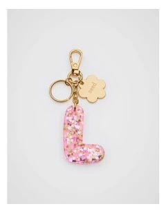 Glitter Initial Bag Charm - L