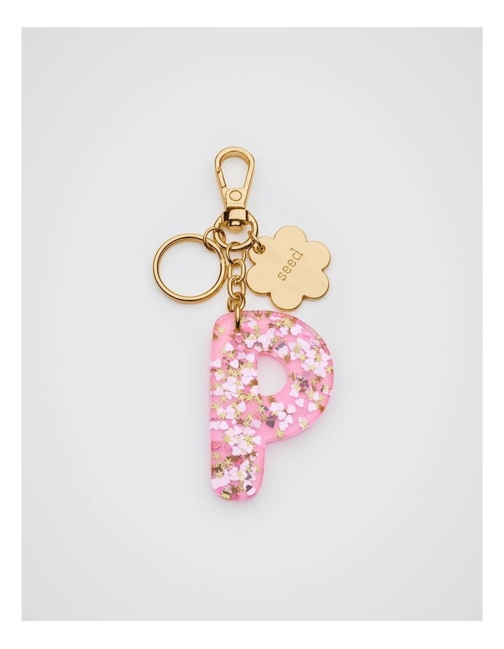 Glitter Initial Bag Charm - P image 1