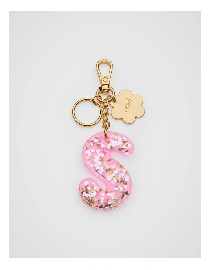 Glitter Initial Bag Charm - S image 1