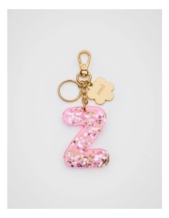 Glitter Initial Bag Charm - Z