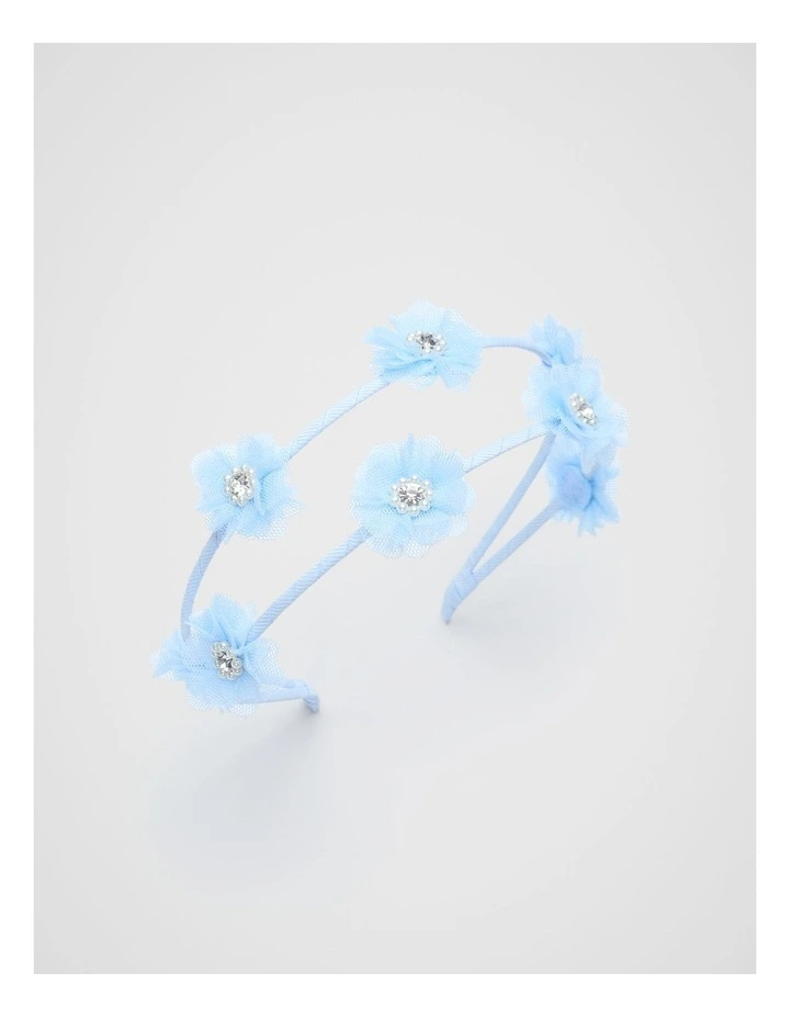 Tulle Flower Double Headband in Ice Blue image 1