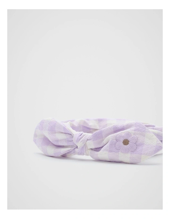 Gingham Headband in Lavender image 2