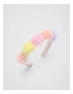 Pom Pom Headband in Cherry Blossom