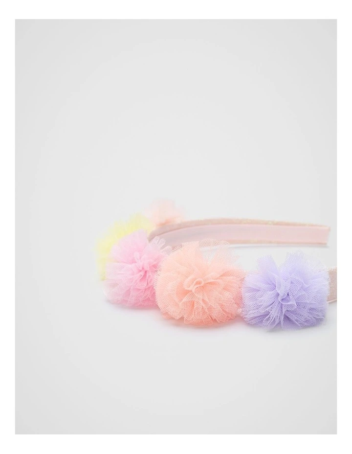 Pom Pom Headband in Cherry Blossom image 2