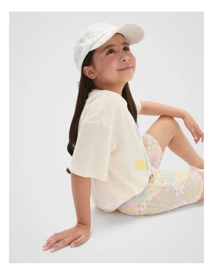 Embroidered Bow Cap in Vintage Cream image 2