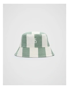 Wide Stripe Bucket Hat in Cactus