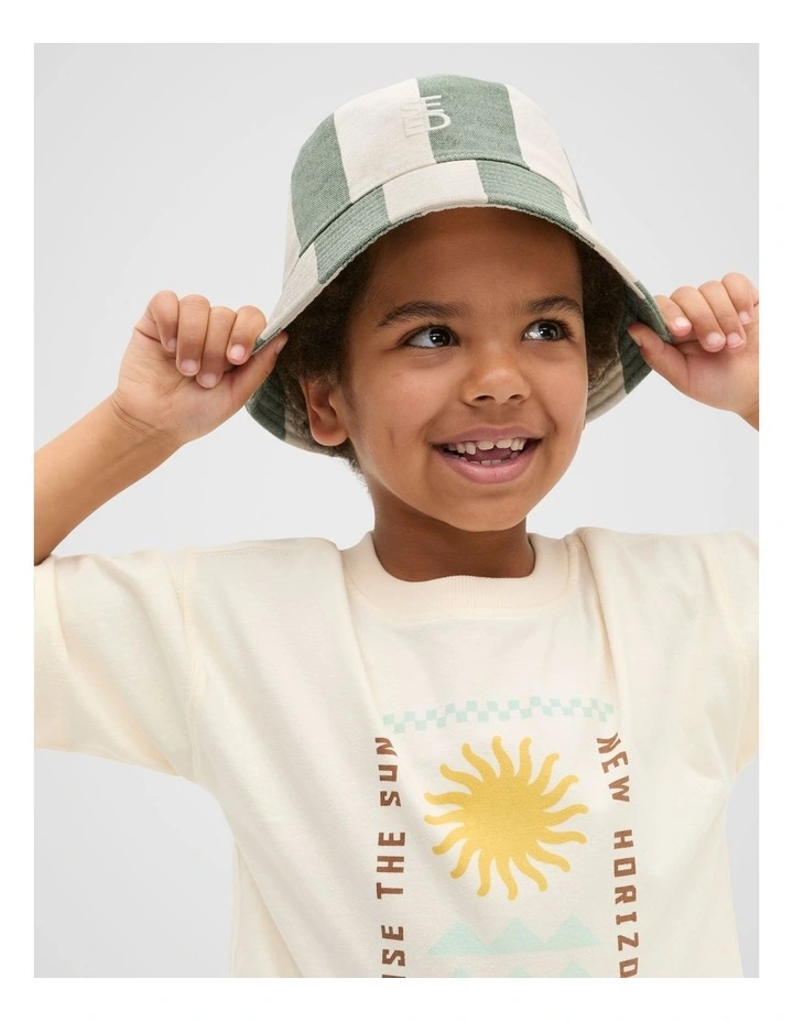 Wide Stripe Bucket Hat in Cactus image 2