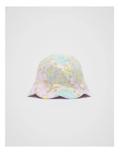 Mini Gingham Floral Hat in Multi