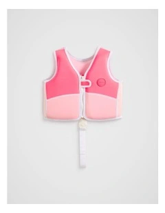 Melody The Mermaid Swim Vest in Neon Strawberry in Red