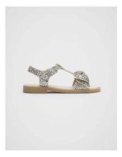 T Bar Bow Sandal in Glitter