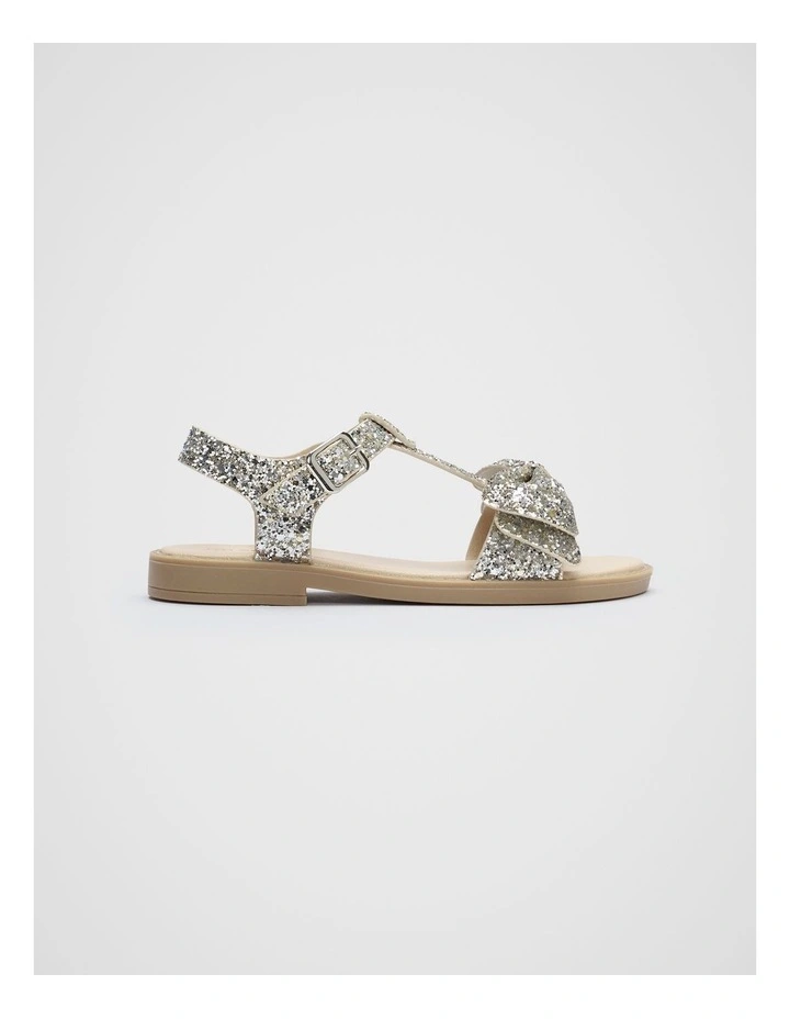 T Bar Bow Sandal in Glitter image 1