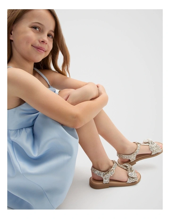 T Bar Bow Sandal in Glitter image 2