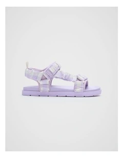 Gingham Trek Sandal in Lavender