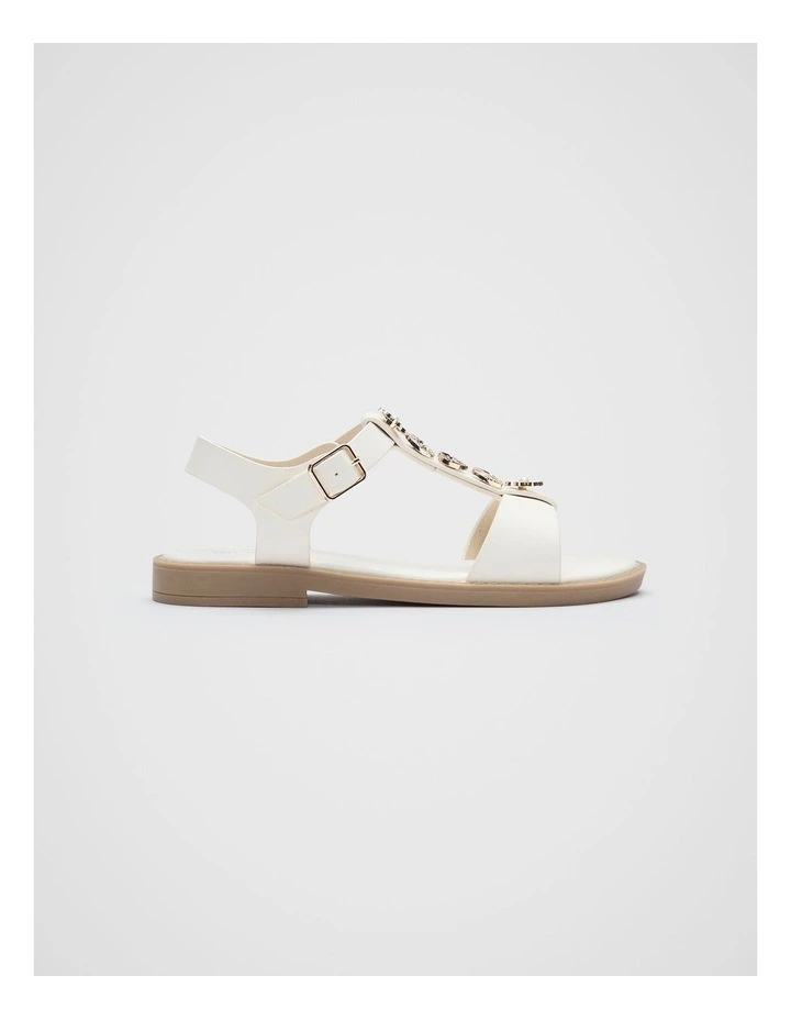 Coin Charm T-Bar Sandal in Vintage Cream image 1