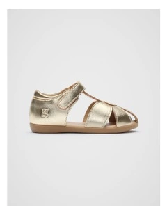 Flower Cage Sandal in Gold