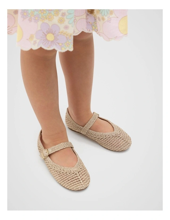 Metallic Crochet Ballet in Gold image 2