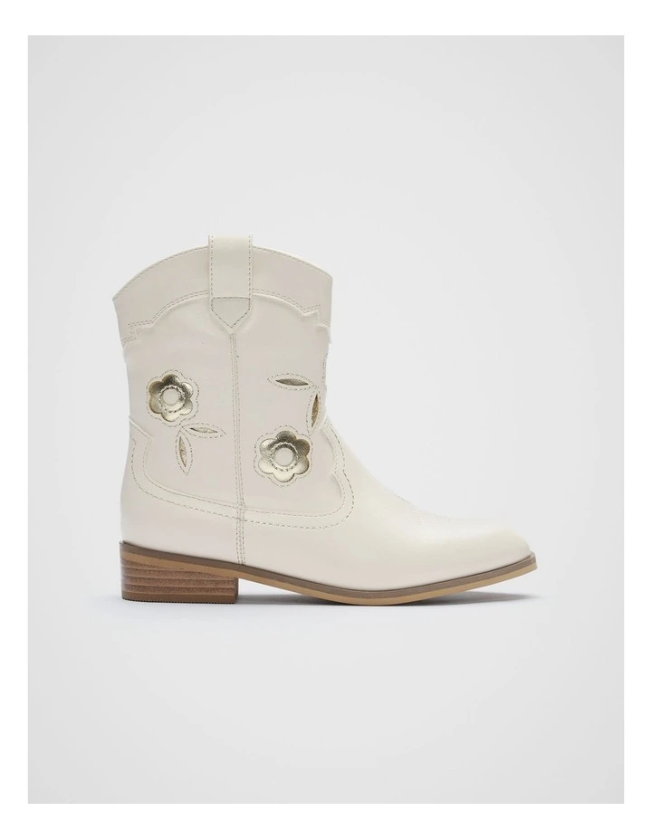 Embroidered Cowboy Boot in Vintage Cream image 1