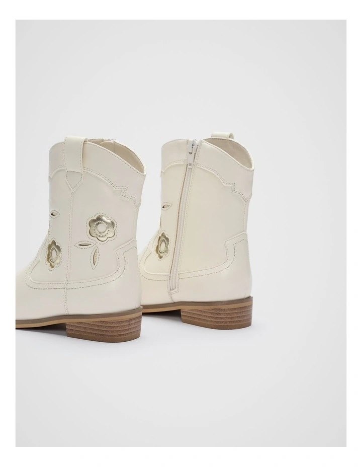 Embroidered Cowboy Boot in Vintage Cream image 3