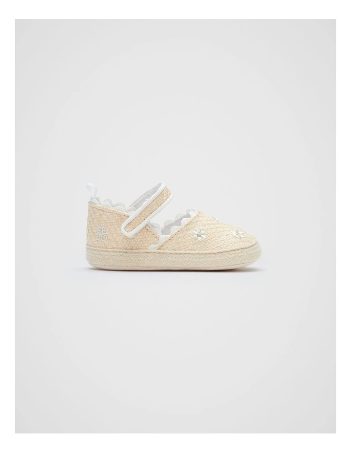 Mini Embroidered Espadrille in Natural image 1