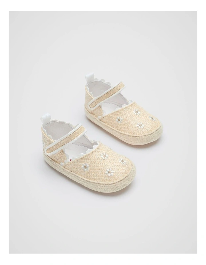 Mini Embroidered Espadrille in Natural image 2