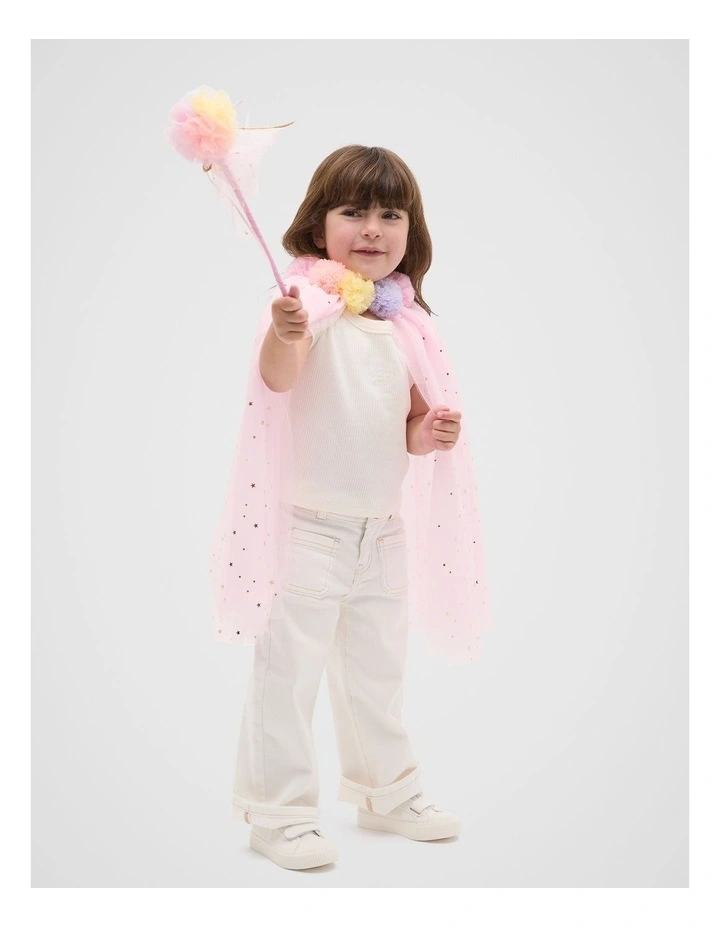 Pom Pom Cape Dress Up in Multi image 3