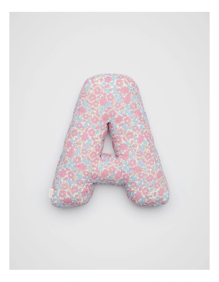 Ditsy Floral Initial Cushion in Multi image 1