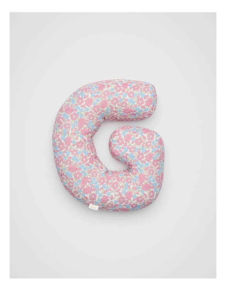 Ditsy Floral Initial Cushion in Multi image 1