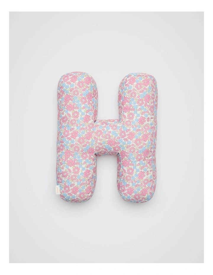 Ditsy Floral Initial Cushion in Multi image 1