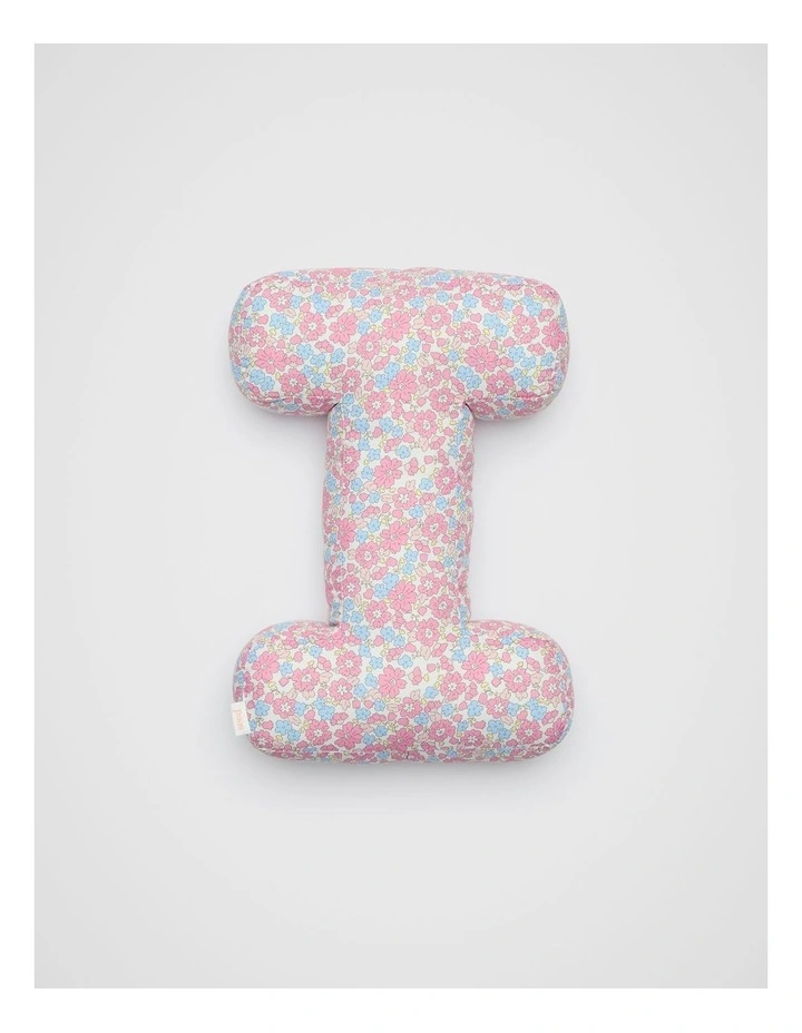 Ditsy Floral Initial Cushion in Multi image 1