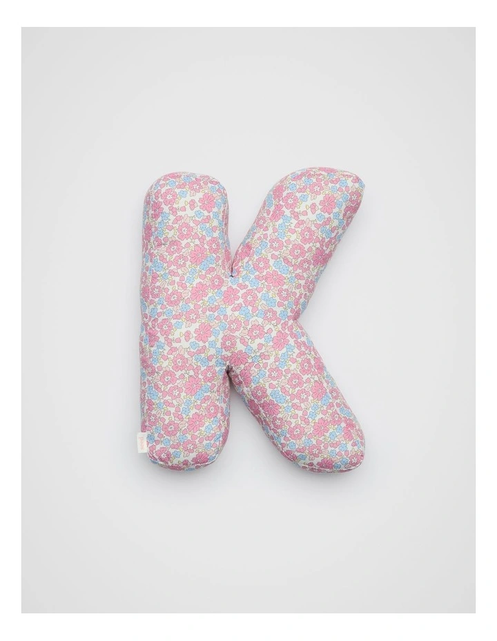 Ditsy Floral Initial Cushion in Multi image 1