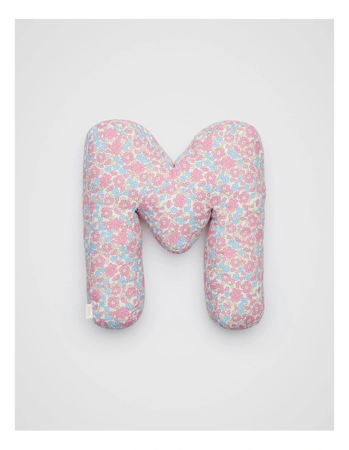Ditsy Floral Initial Cushion in Multi image 1