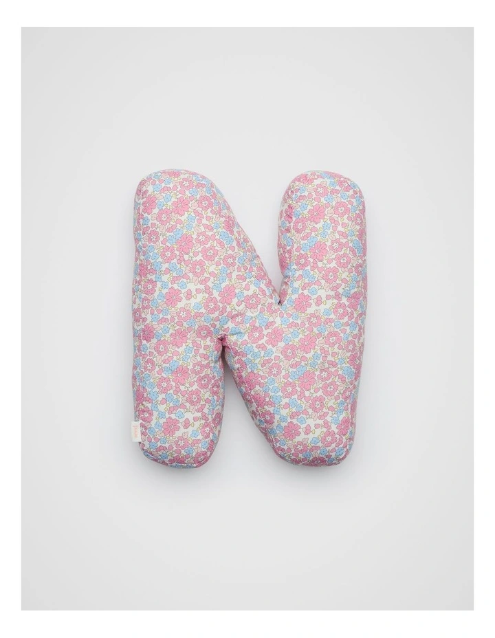 Ditsy Floral Initial Cushion in Multi image 1