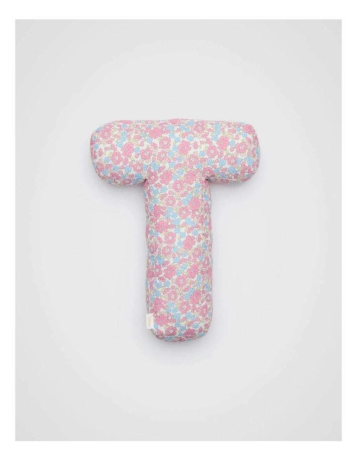 Ditsy Floral Initial Cushion in Multi image 1