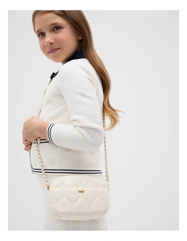 Quilted Heart Bag in Classic Cream image 2
