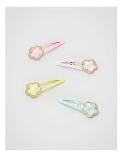 Embroidered Flower Snap Pack in Multi