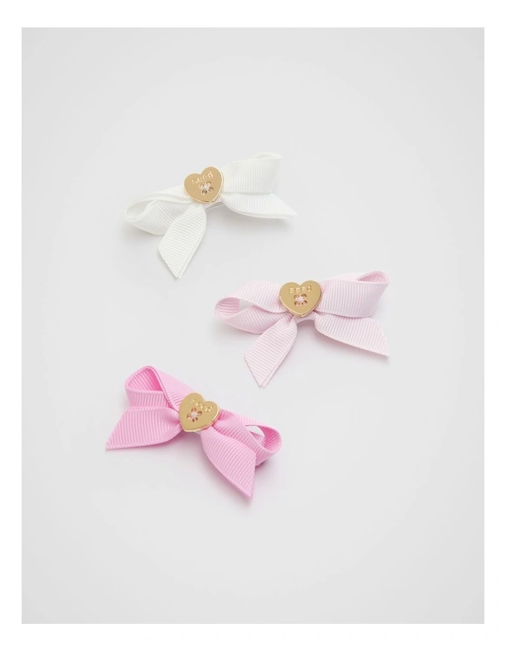 Heart Bow Duck Clips in Multi image 1