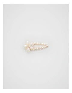 Large Pearl Duck Clip in White