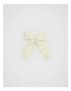 Large Bow Duck Clip in Pearl