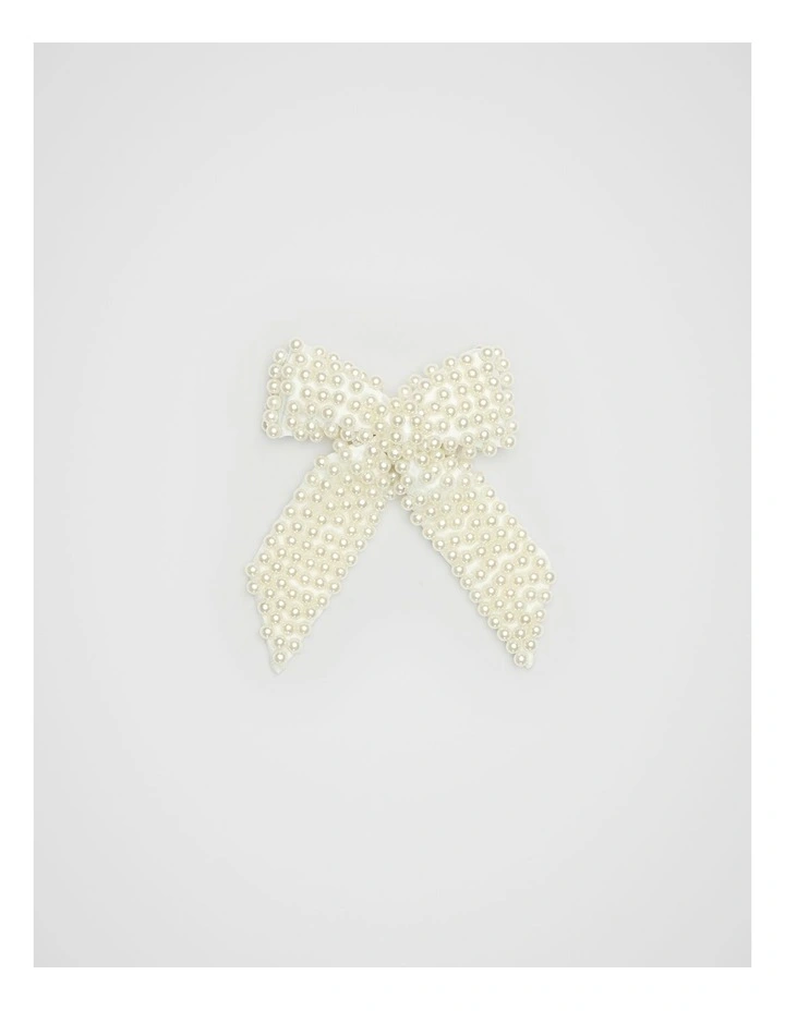 Large Bow Duck Clip in Pearl image 1