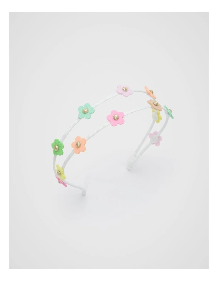 Felt Flower Double Headband in Multi image 1