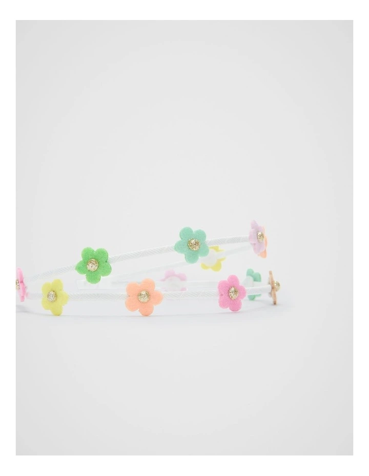 Felt Flower Double Headband in Multi image 2