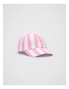 Stripe Cap in Candy Pink Stripe