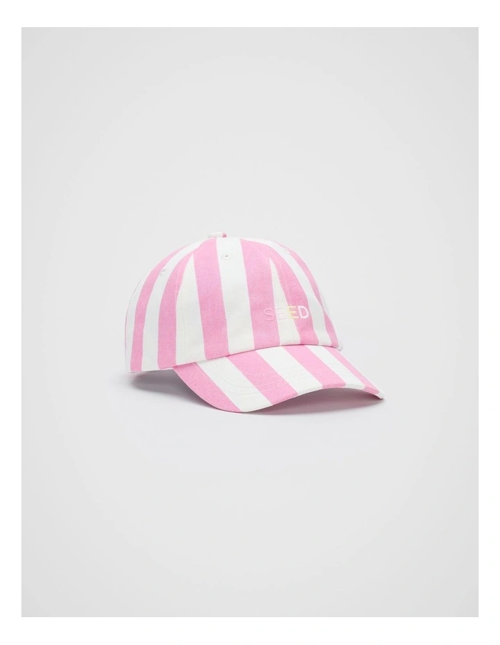 Stripe Cap in Candy Pink Stripe image 1