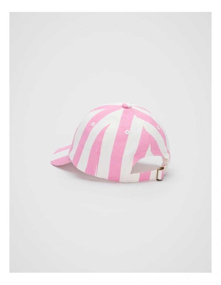 Stripe Cap in Candy Pink Stripe image 3