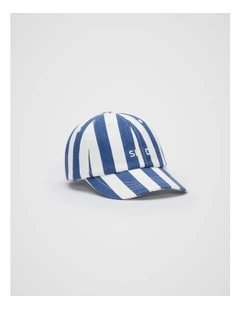 Stripe Cap in Washed Navy Stripe