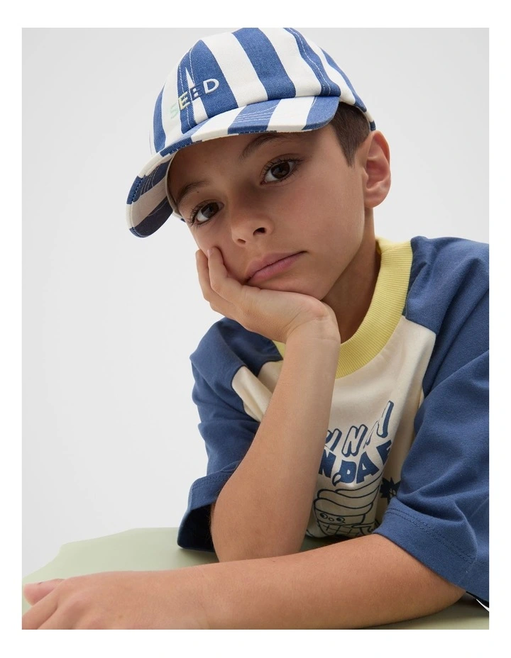 Stripe Cap in Washed Navy Stripe image 2