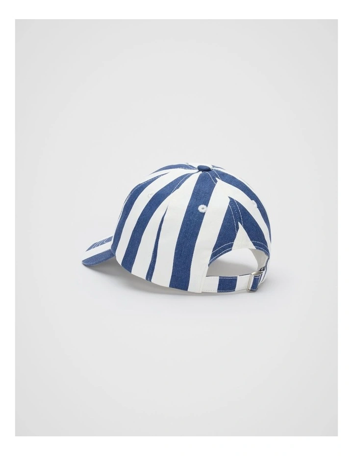 Stripe Cap in Washed Navy Stripe image 3