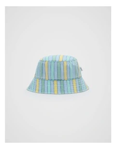 Mini Chambray Stripe Bucket Hat in Multi